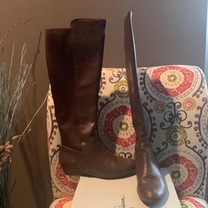 Brown riding boots